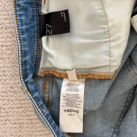 Anthropologie Pilcro High-Rise Satin-Trimmed Straight Jeans in Size 27 - Picture 6 of 6